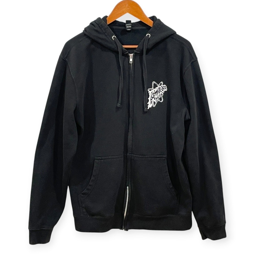 Amoeba Music Black Zip Up Fleece Hoodie Mens M Sweatshirt Indie Streetwear Cali
